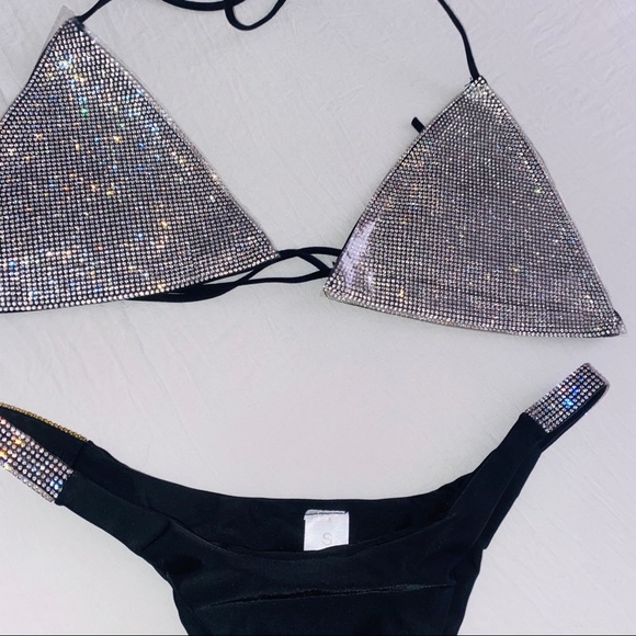 LAST ONE NEW Black Jeweled Two Piece Bikini - Picture 15 of 15